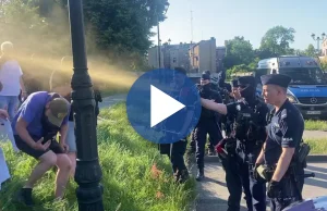Policjanci użyli gazu wobec demonstrantów po spotkaniu Jarosława...