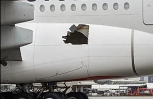 Airbus A380 linii Emirates wylądował z ogromną dziurą w kadłubie!