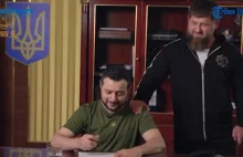 Kadyrow nagrał fejka z sobowtórem Zełenskiego ogłaszającym poddanie i...