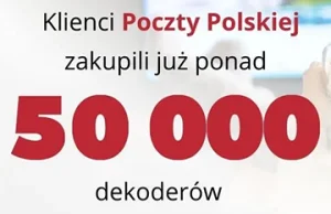 Klienci Poczty Polskiej zakupili ponad 50 tys. dekoderów DVB-T2