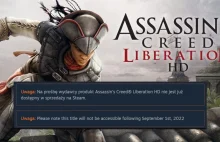 Gracze stracą dostęp do Assassin's Creed Liberation HD i dwóch innych gier.