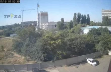 Moment uderzenia rakiety w mikołajowski uniwersytet.