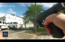 Kamera pokazuje strzelaninę policyjną z mężczyzną