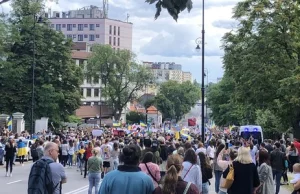 Protest przed ambasadą Rosji w Warszawie