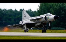 Saab 37 Viggen - lądowanie i natychmiastowy start