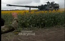 Polskie działo "Krab" spieszy się do pracy.