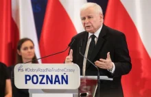 Kaczyński w Poznaniu: "Możemy zrobić próby z chorągiewkami?