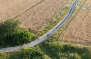 Dron przyłapał podpalaczy na rowerach. Policja ruszyła w pościg [VIDEO]