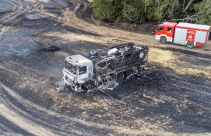 Pożar zboża w Lubuskiem. Spłonął wóz strażacki