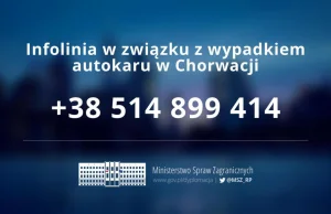 Chorwacja. Wypadek polskiego autokaru. 12 osób na żyje