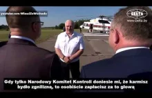 Baćka przyleciał helikopterem na wieś żeby zbesztać urzędników za zgniłą słomę