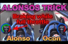 Technika jazdy Alonso vs Ocon.