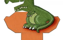 Świetna zabawa dinozaur co podąża wzrokiem za nami T-Rex illusion!