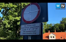 W Szczawnie Zdroju zamontowano... obrotowe znaki drogowe