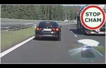 BMW, lewy pas, jazda na zderzaku i hamowanie na S7