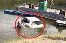 Mężczyzna pływał pontonem po rzece. Potrącił go Fiat Punto
