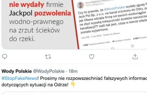 Wody Polskie włączyły tryb "Fake News".