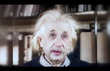 Albert Einstein ukazany w kolorowym obrazie
