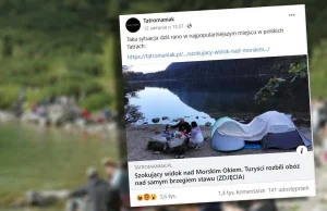 Tatry. Turyści rozbili namioty nad samym Morskim Okiem. "Niedopuszczalne"