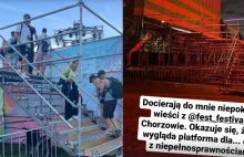 Festiwal obiecał strefę dla osób na wózku, Zbudowali platformę ze schodami