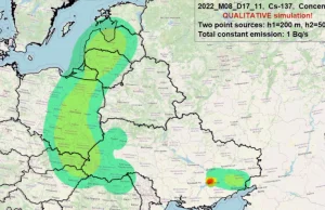 Symulacja ukraińskiego instytutu: Radioaktywne chmury nad Polską.