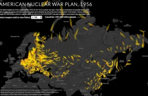 Mapa amerykańskiego planu wojny nuklearnej na rok 1956