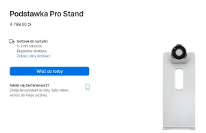 Apple właśnie podwyższyło cenę swojej podstawki z 3799 zł do 4799 zł