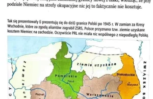 Nieaktualna mapa Polski w podręczniku do HiT