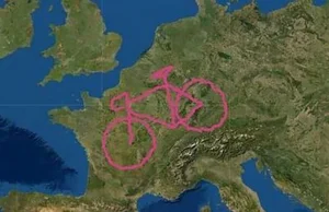 Największy rysunek na mapie wykonany rowerem i GPS-em
