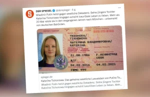 Media: córka Putina wiele razy była w Niemczech, a służby tego nie widziały.