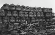 Stosy wagonów na złomowiskach, czyli jak zabito amerykańskie tramwaje