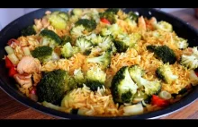 Szybki obiad z patelni - filet kurczaka z warzywami i ryżem /KarolGotuje