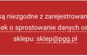 PGG Dane niezgodne z zarejestrowanymi pomocy #pgg