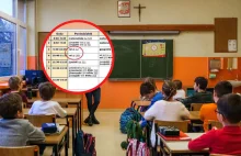 Pokazała plan lekcji. Dwie lekcje religii umieszczono w środku dnia