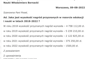 Ponad ćwierć miliarda na nagrody w pięciu ministerstwach