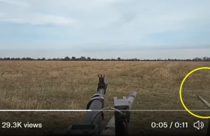 ruski pocisk podkalibrowy mija ukraiński czołg z prawej strony