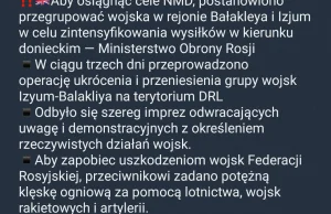 Ruskie: wycofanie z Izium i Kupiańska było odwróceniem uwagi w celu obrony