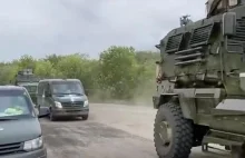 Niezłe cacka w rękach Ukraińców, konwój M1224 MaxxPro w okolicach Charkowa.