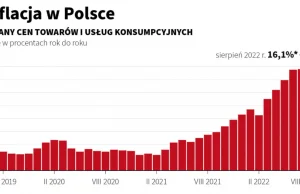 Wzrost cen w sierpniu. Dane o inflacji za sierpień mówią o wzroście 16,1% r/r