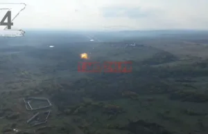 Su-34 zrzucający bomby na pozycje ukraińskie