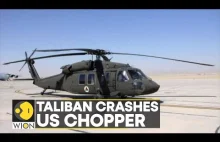 Talibowie próbują latać porzuconym przez USA Black Hawkiem.