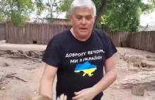 Dyrektor odeskiego zoo próbuje nagrać podziękowania dla Ukraińców za wsparcie