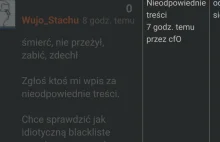 Bot moderacji kasuje wpisy za tak drastyczne określenia jak "nie pr*zeżył, śm*ć"