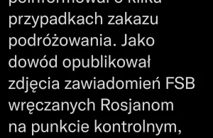 FSB zaczęła zakazywać Rosjanom wyjazdów za granicę