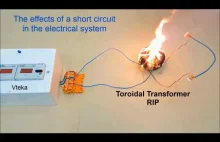 Pożar transformatora z powodu zwarcia
