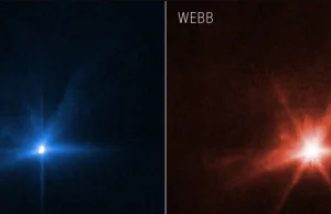 Teleskopy Webba i Huble'a zarejestrowały uderzenie sondy DART w asteroidę
