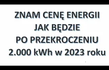 Znam cenę energii w taryfie G po przekroczeniu 2000 kWh w 2023 roku.