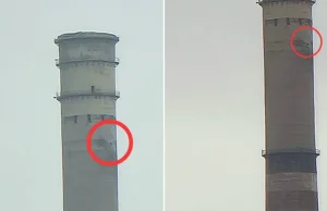 Uszkodzony komin Zaporoskiej Elektrowni Atomowej. " To skutki rosyjskiego ataku"