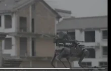 Chiński, uzbrojony robopies i jego desant z drona.