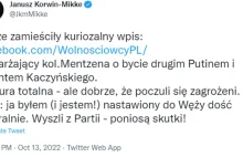 Korwin: Węże wyszły z partii - poniosą skutki